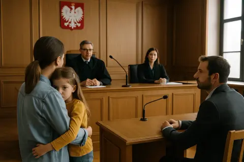 Matka tuli córkę w sali sądowej, gdy rozważano, za co mogą odebrać dzieci rodzicom.