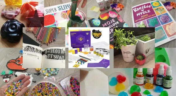 Kreatywne zabawy dla młodzieży: mydła, slime, koraliki do zaprasowywania, zestawy DIY i książki.